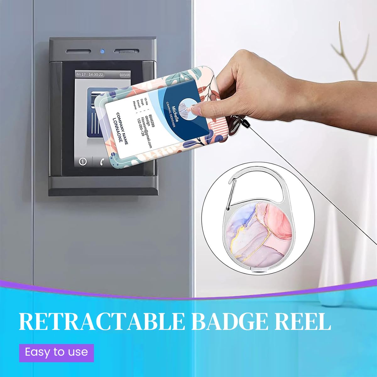 HASTHIP Women Keychain with Retractable Badge Holder, Retractable Badge Reel Holder Fashion Anti-lost Keychain Badge Holder Keychain 24 HASTHIP Women Keychain with Retractable Badge Holder, Retractable Badge Reel Holder Fashion Anti-lost Keychain Badge Holder Keychain 24